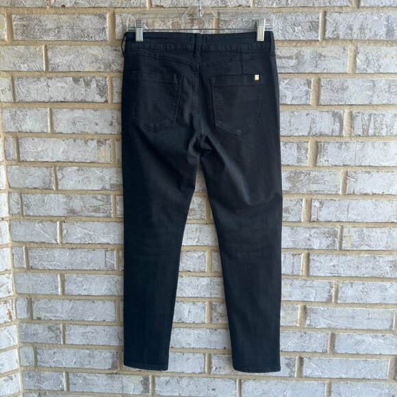 BEBE Heartbreaker Cropped Rhinestones Front Gray/Black Jeans Size 28. - Picture 2 of 9